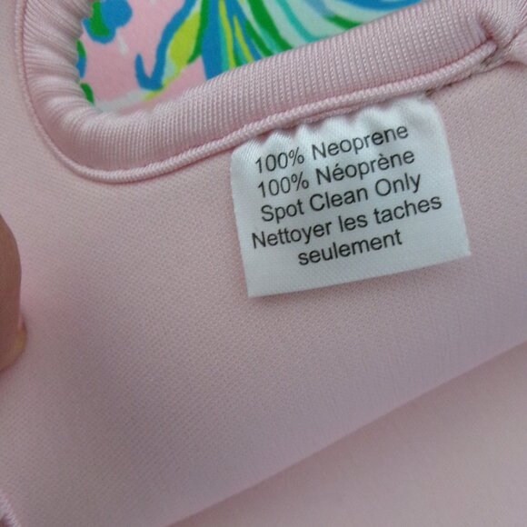 Lilly Pulitzer Insulated Neoprene Wine Tote Bottle Bag Pink Blue Green - Picture 4 of 4